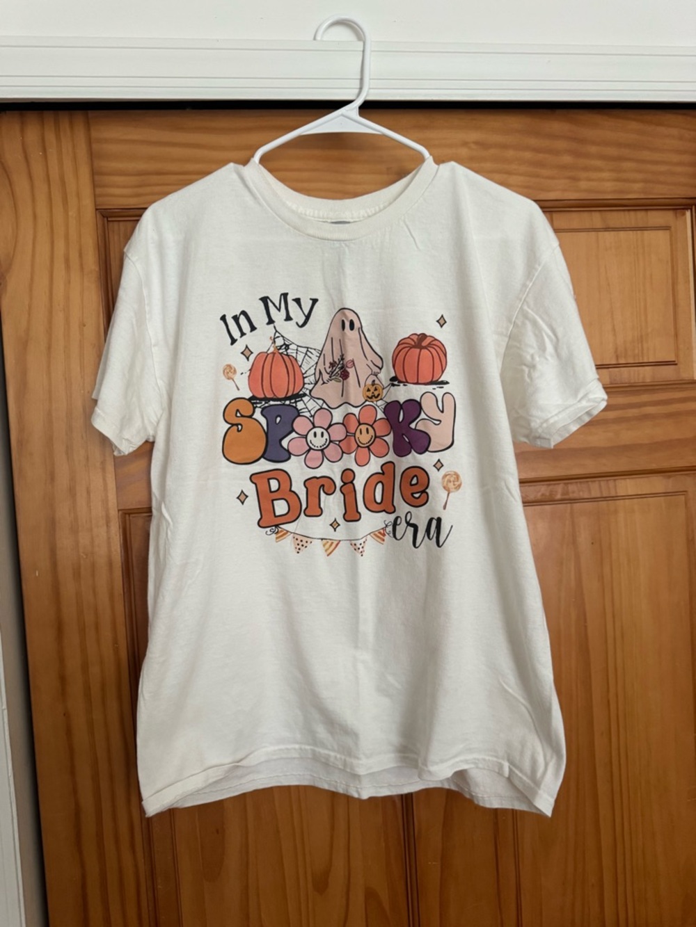 White 'In My Spooky Bride' Graphic Bridal Tee